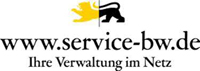 Logo mit gelb-schwarzem Löwe des Serviceportal Baden-Württemberg